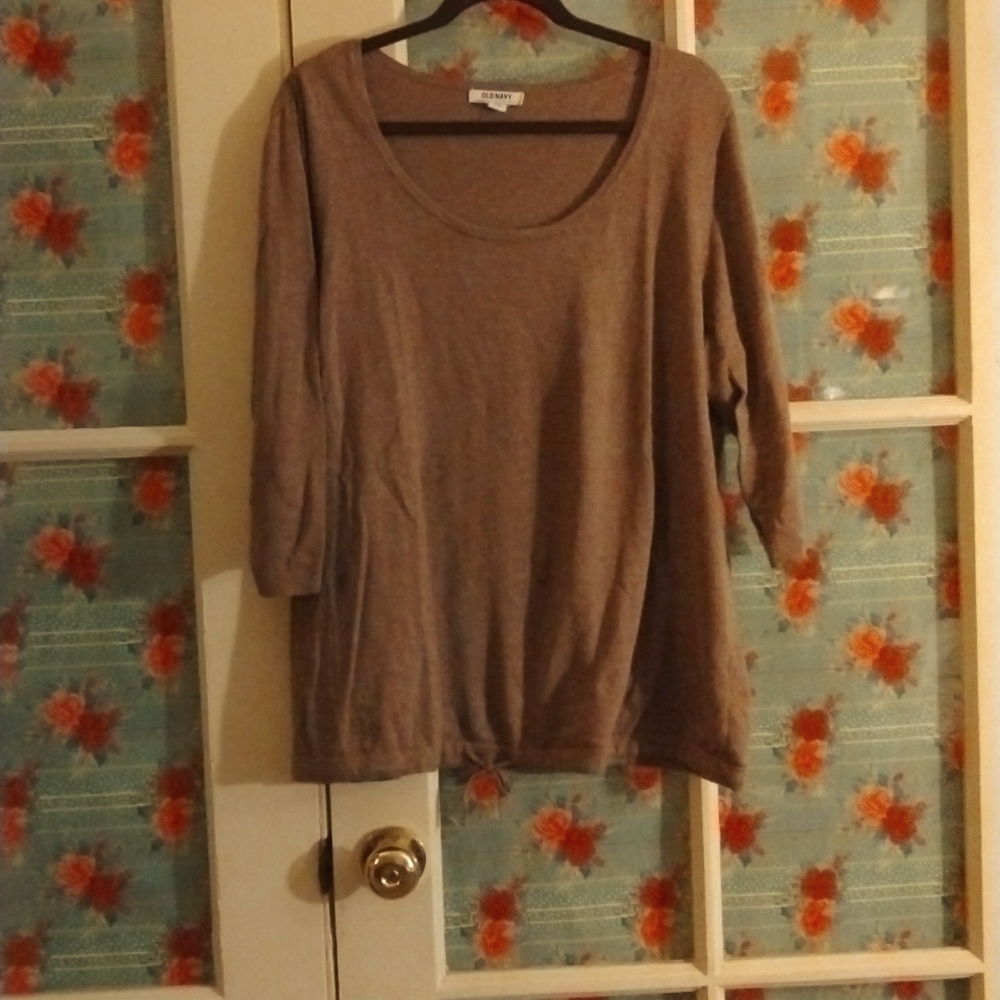 OLD NAVY drawstring hem knit Plus size top